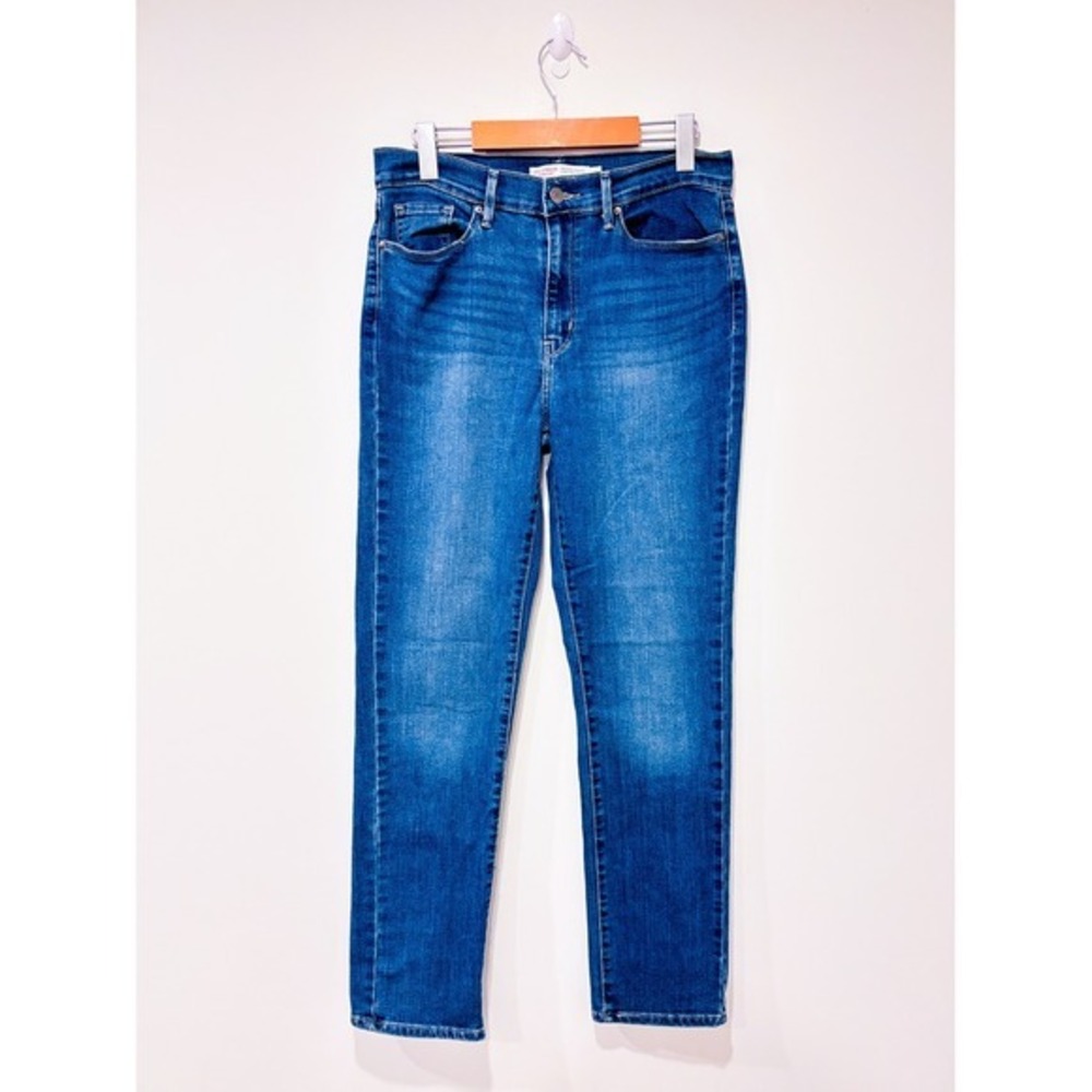 LEVI'S Blue High Rise Straight Leg Stretch Denim Jeans Size 6